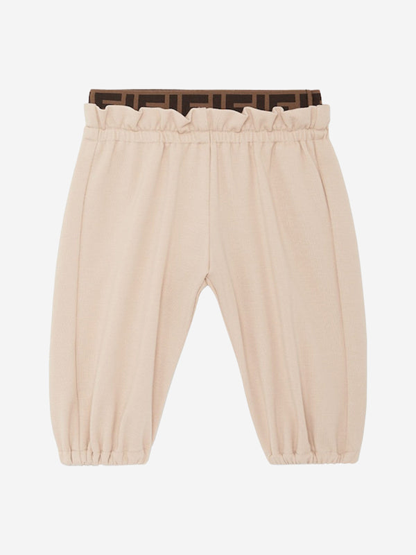 Fendi Baby Girls Punto Milano Trousers in Beige