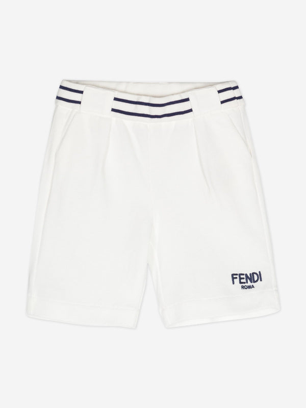 Fendi Baby Boys Logo Shorts in White