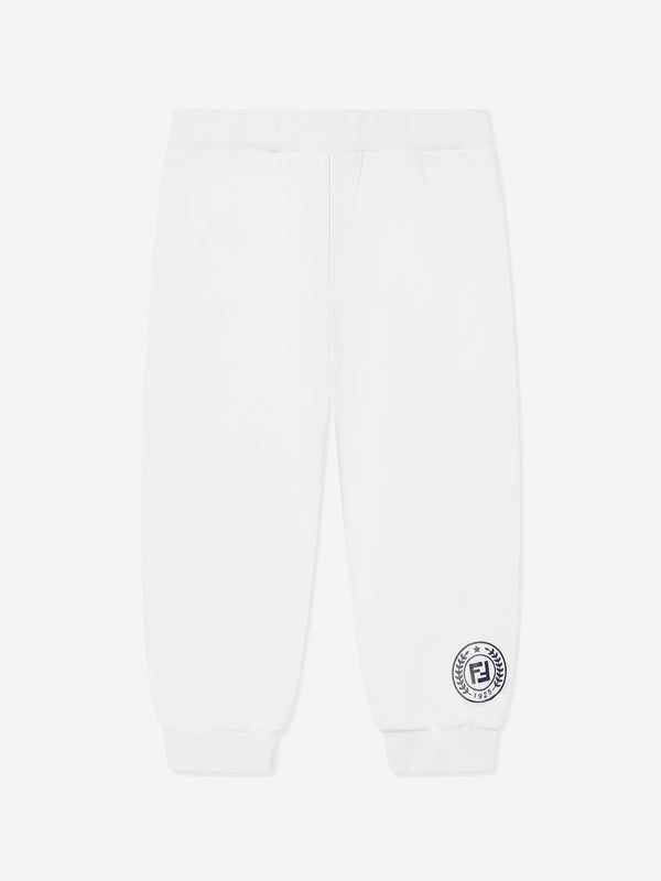 Fendi Baby Logo Joggers in White