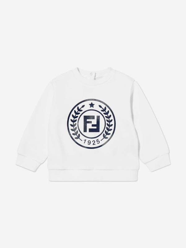 Fendi Baby Logo Sweatshirt in White