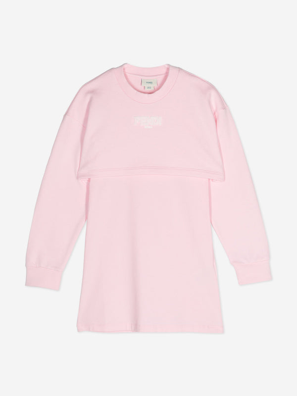 Fendi Girls Sweater Dress in Pink