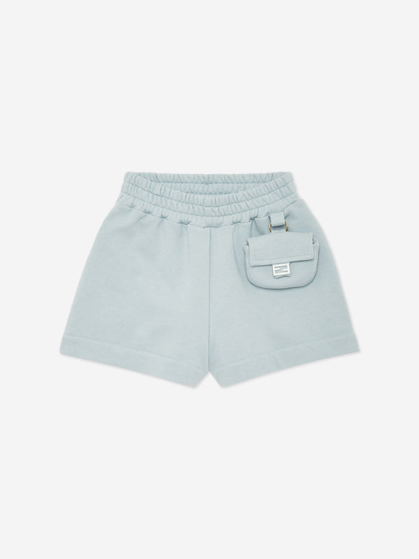 Fendi Girls Baguette Shorts in Blue