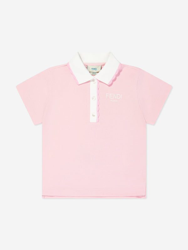 Fendi Girls Polo Shirt in Pink