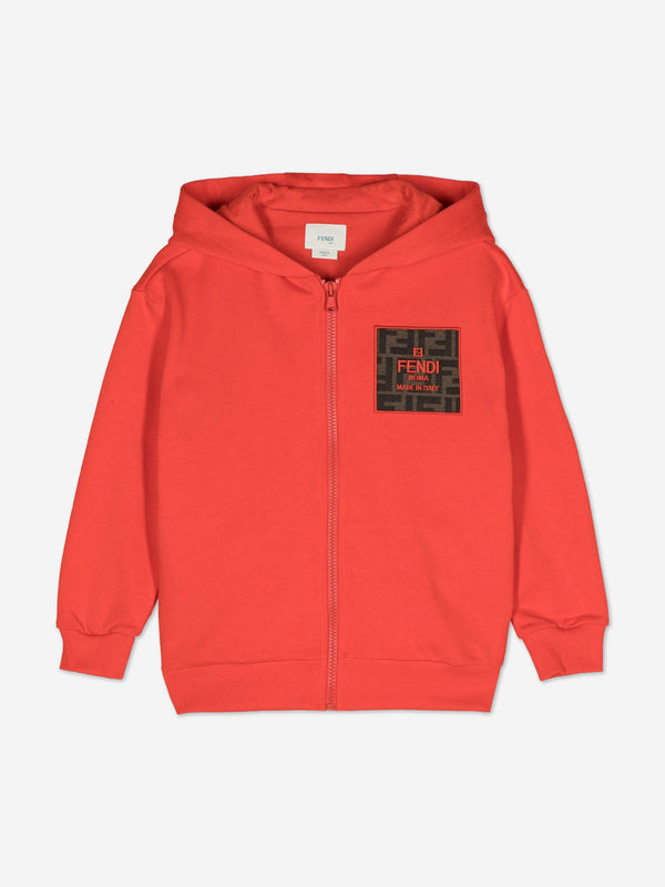 Kids Logo Zip Up Top in Red