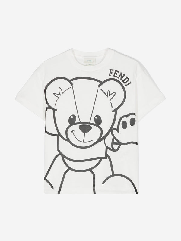 Kids Teddy Bear T-Shirt in White