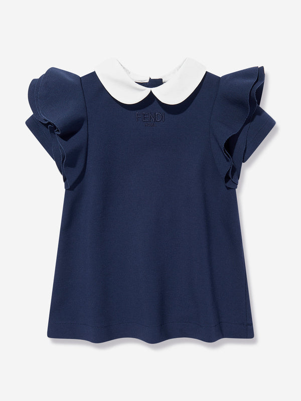 Fendi Baby Girls Punto Milano Dress in Navy