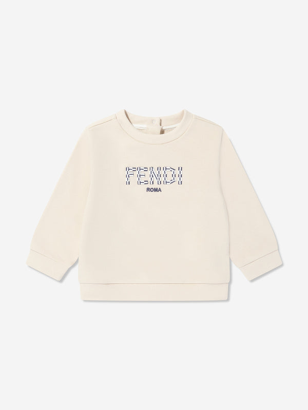 Fendi Baby Boys Logo Sweatshirt in Beige