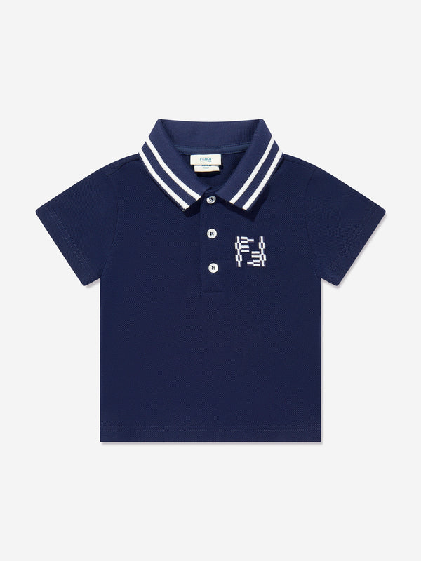 Baby Boys FF Logo Polo Shirt in Navy