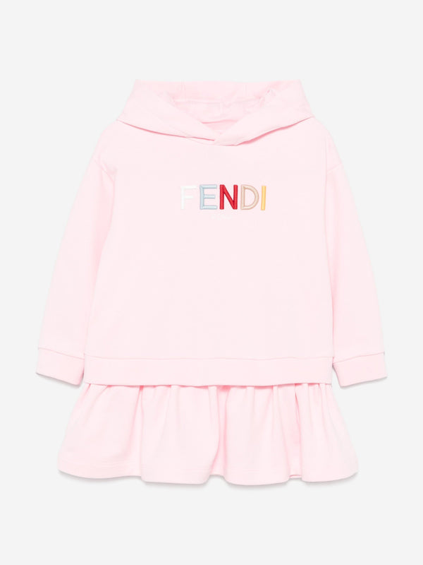 Girls Hooded Sweater Dress in Pink