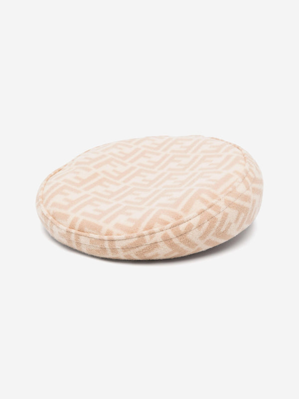 Girls Reversible FF Logo Beret in Beige