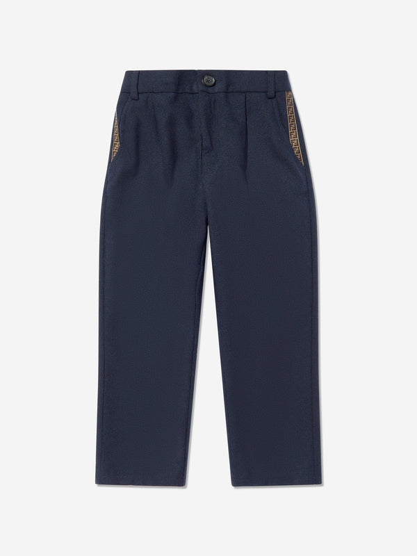 Boys Flannel Trousers in Navy