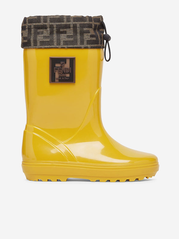 Kids Logo Rain Boots in Yellow