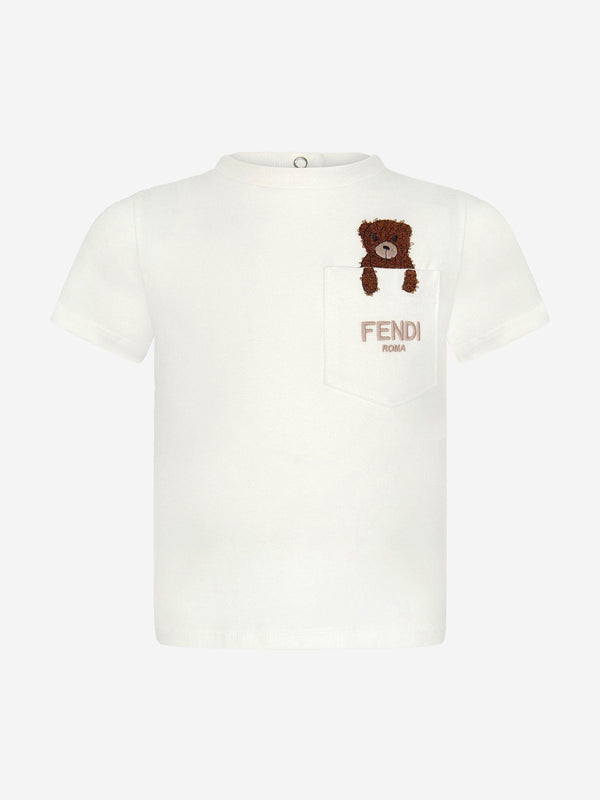 Fendi Baby Bear Pocket T-Shirt in White