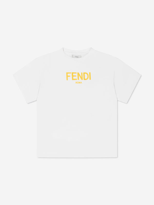 Fendi Kids Logo T-Shirt in White