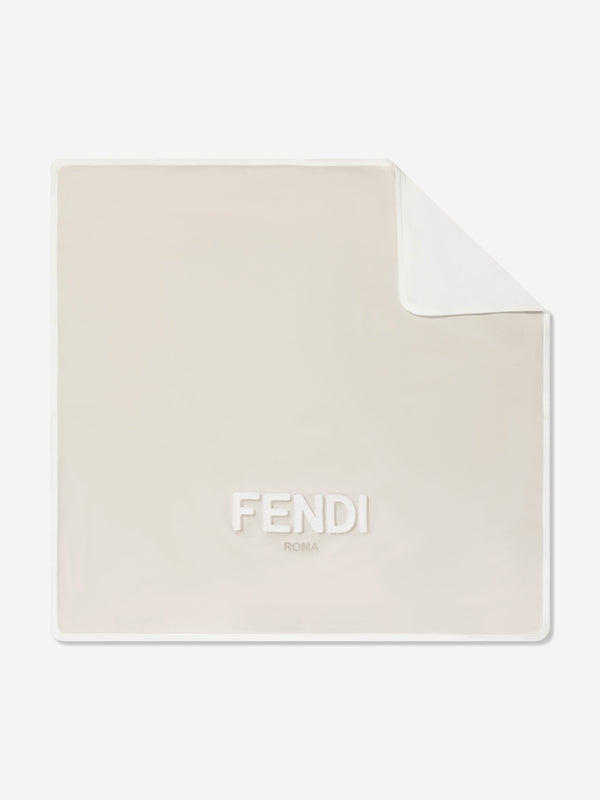 Fendi Baby Tonal Logo Blanket in Beige