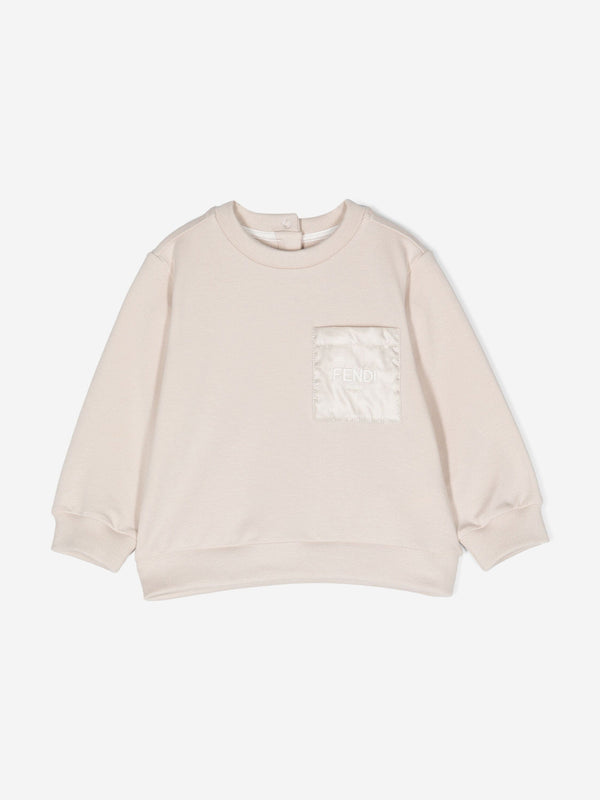 Fendi Baby Logo Sweatshirt in Beige