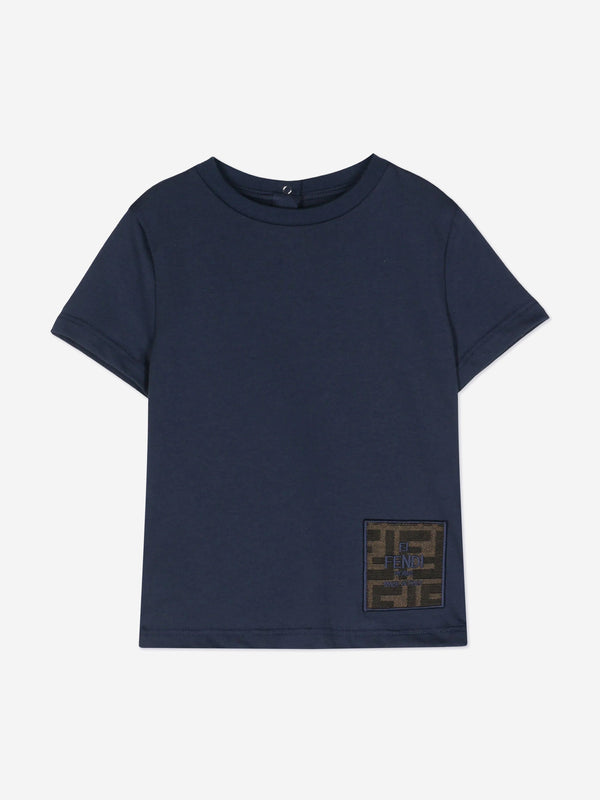 Fendi Baby FF Logo T-Shirt in Navy