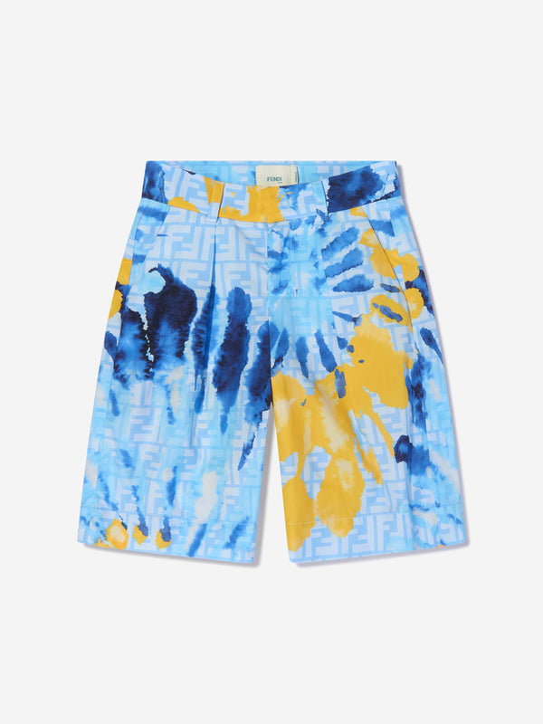 Fendi Boys Tie Dye Shorts in Blue