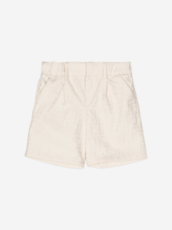 Fendi Baby Boys FFJacquard Shorts in Beige