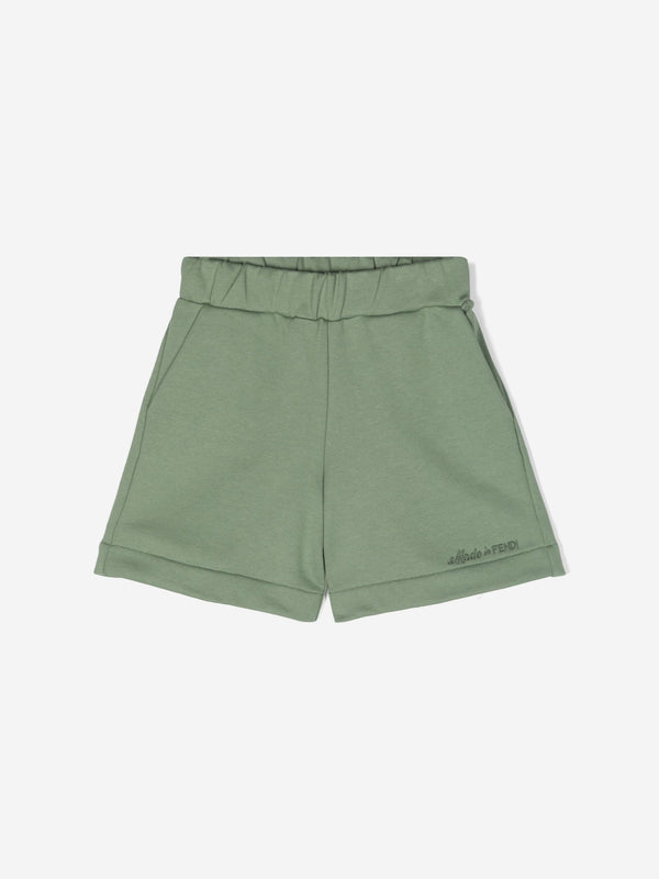 Fendi Boys Logo Shorts in Green