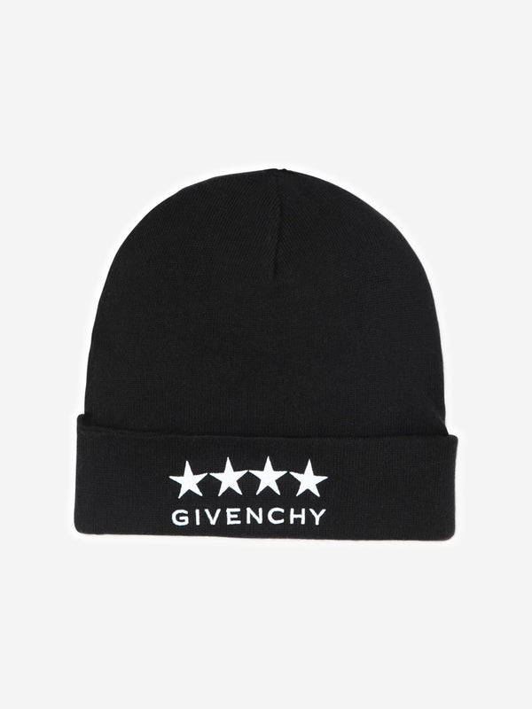 Givenchy Kids Knitted Beanie Hat in Black