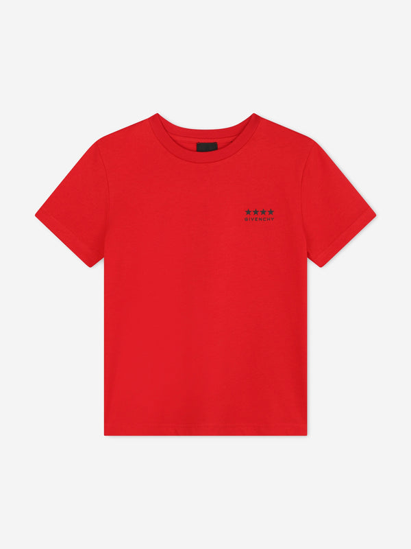 Givenchy Boys Logo Print T-Shirt in Red