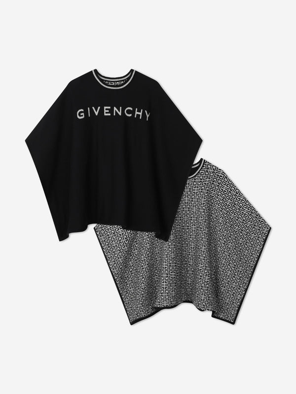 Givenchy Girls Cashmere Reversible Cape in Black