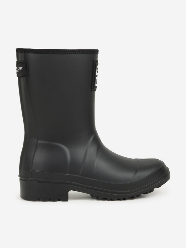 Givenchy Girls Logo Rain Boots in Black