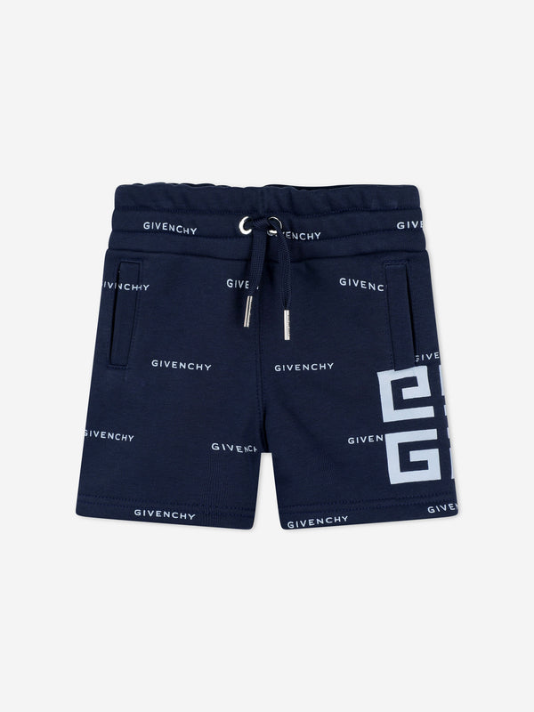 Givenchy Baby Boys Logo Print Shorts in Navy