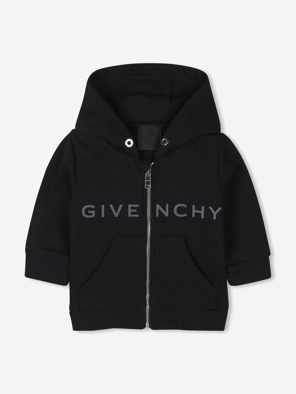 Baby Boys 4G Logo Zip Up Top in Black