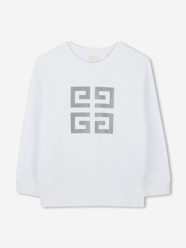 Boys 4G Logo Sweatshirt in White