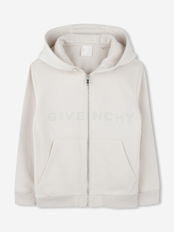 Kids 4G Logo Zip Up Top in Beige