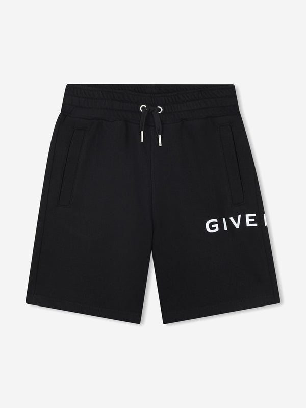 Boys Logo Print Shorts in Black