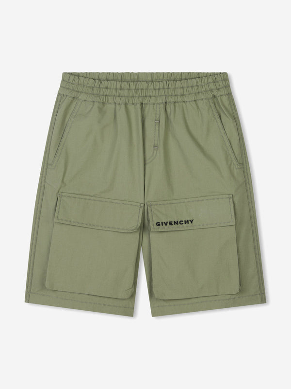 Boys Pocket Flap Bermuda Shorts in Green