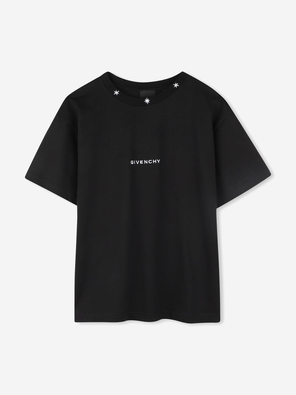 Boys Embroidered Logo T-Shirt in Black