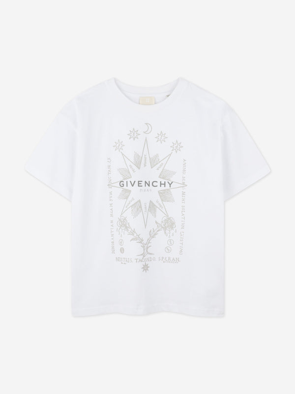 Boys Logo Print T-Shirt in White