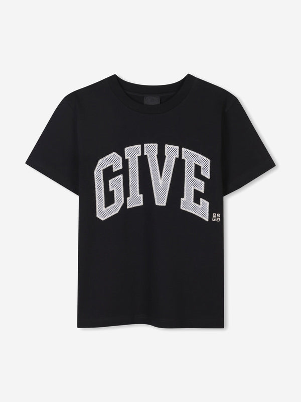 Boys Embroidered Logo T-Shirt in Black