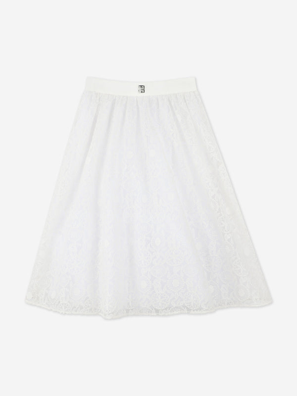 Girls Logo Tulle Skirt in White