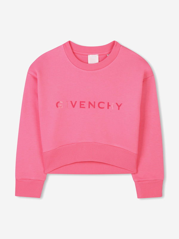 Girls Logo Print Sweatshirt in Pink