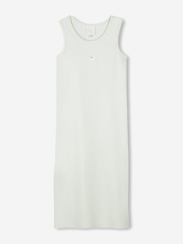 Girls Ribbed Logo Tank Dress in Green