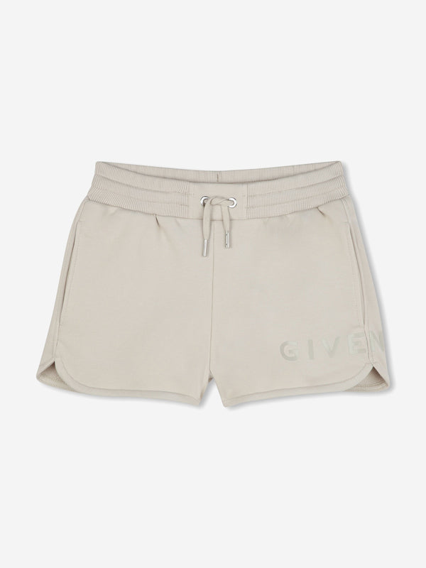 Girls Logo Shorts in Beige