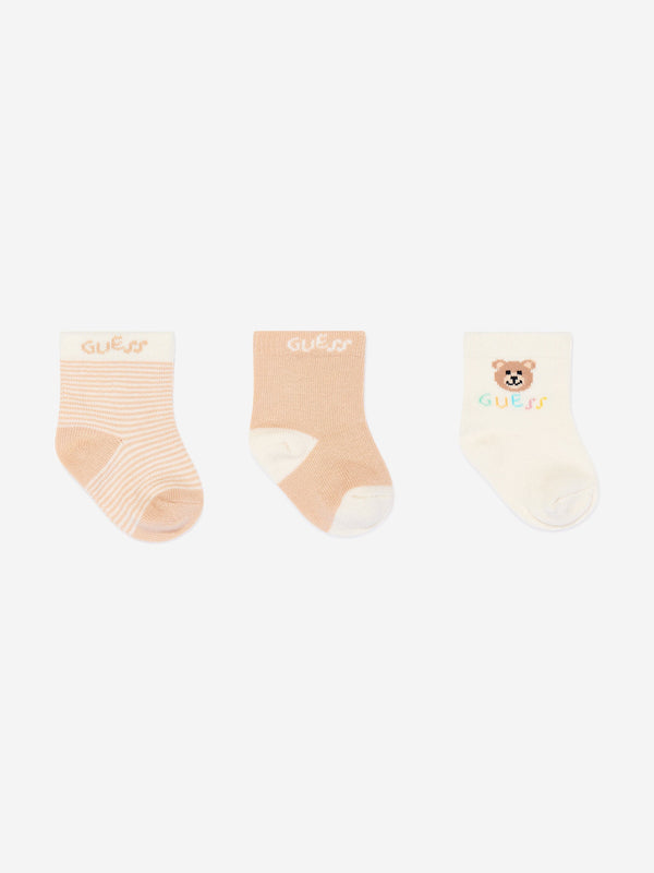 Guess Baby 3 Pairs Of Socks Set in Beige