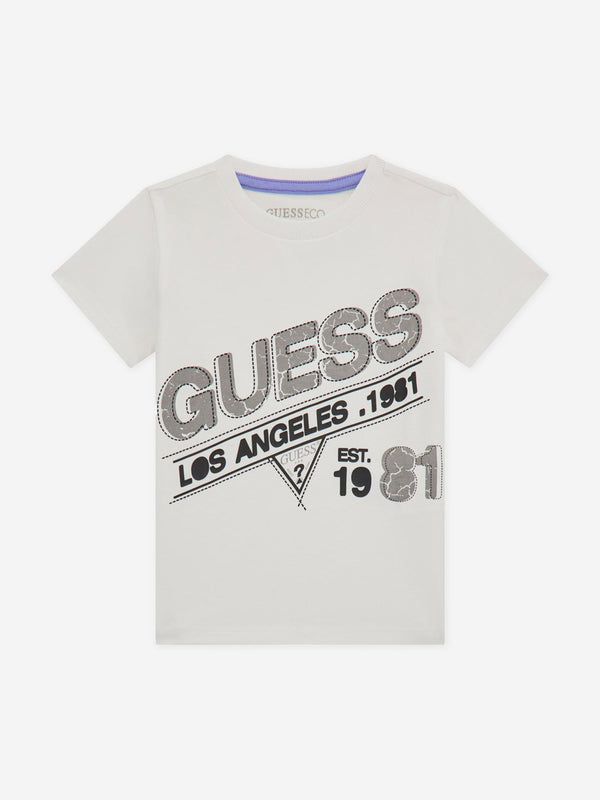 Guess Boys Logo T-Shirt in White