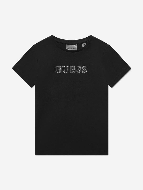 Guess Girls Logo T-Shirt in Black