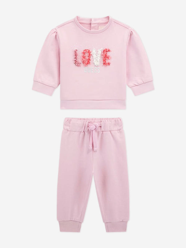 Baby Girls Love Tracksuit in Pink