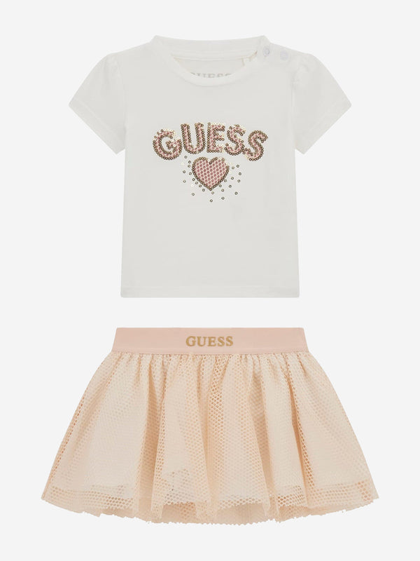 Baby Girls Skirt Set in White