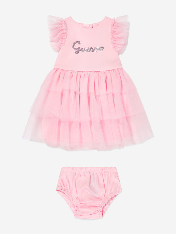 Baby Girls Tulle Dress with Knickers in Pink