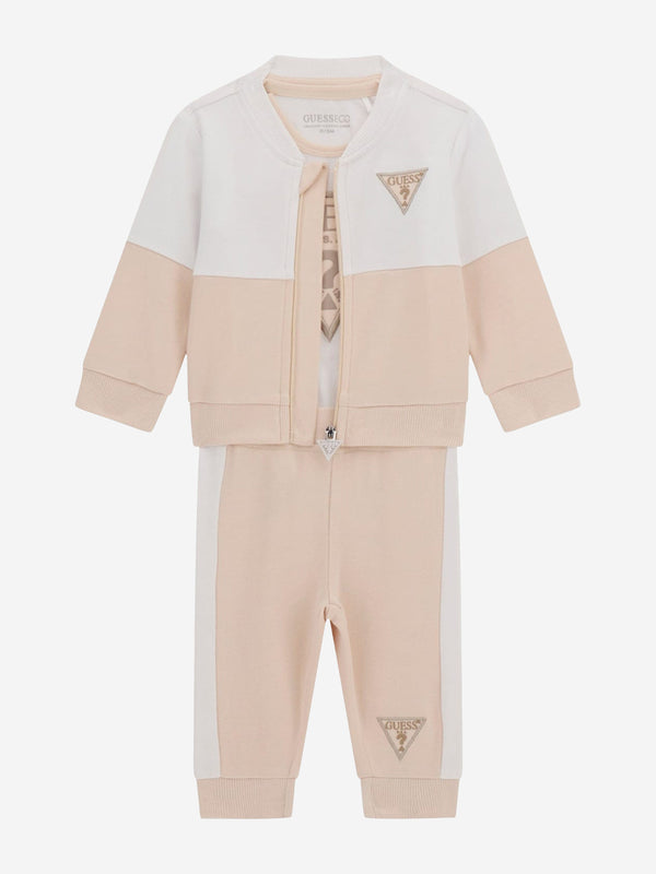 Baby 3 Piece Tracksuit Set in Beige