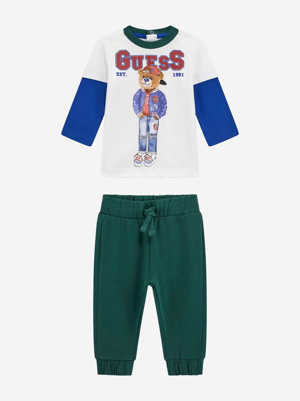 Baby Boys T-Shirt and Pants Set in White