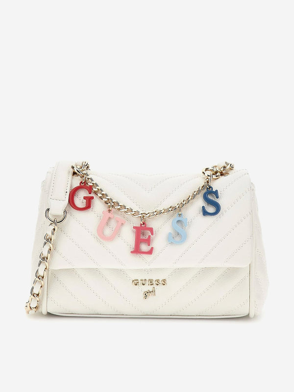 Girls Crossbody Flap Bag in White (20cm)